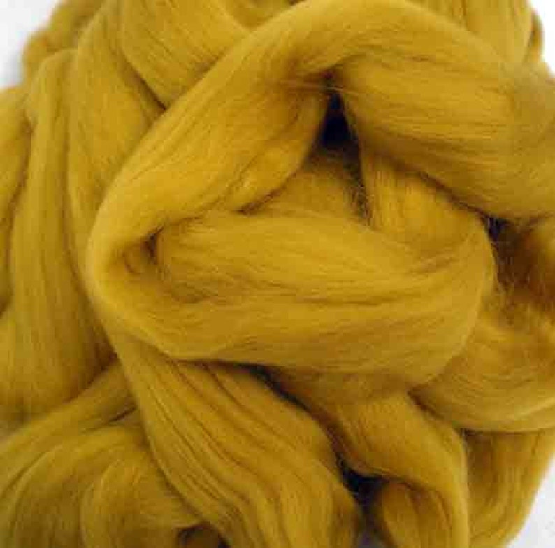 Ashland Bay Solid Colored Merino for Spinning or Felting Dijon 4 oz.