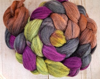 Hand Dyed BFL Combed Top "Indian Corn"