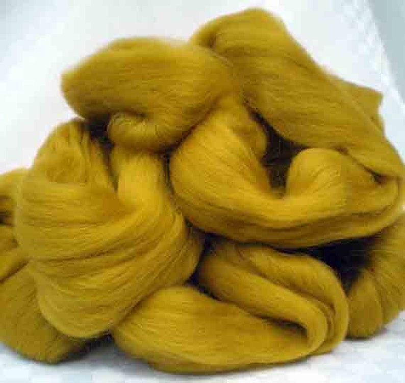 Ashland Bay Solid Colored Merino for Spinning or Felting Dijon 4 oz.
