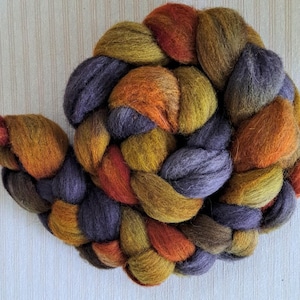Hand Dyed Shetland Combed Top "Harvest" 4 Oz