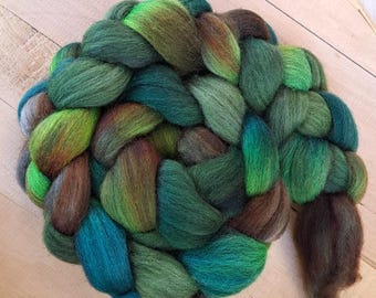 Hand Dyed Corriedale Combed Top 4 Oz. "Weeping Willow"