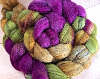 Hand Dyed BFL Combed Top 4 Oz "Brocade"