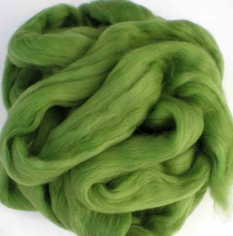 Ashland Bay Solid Colored Merino for Spinning or Felting Kiwi 4 oz.