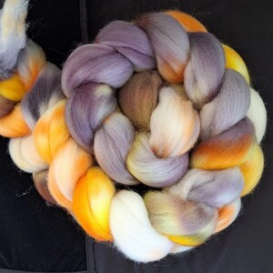 Hand Dyed Polworth Combed Top “Viking Treasure” 4 Oz.