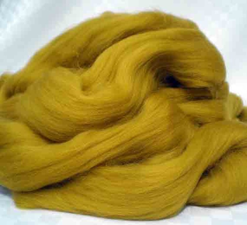 Ashland Bay Solid Colored Merino for Spinning or Felting Dijon 4 oz.