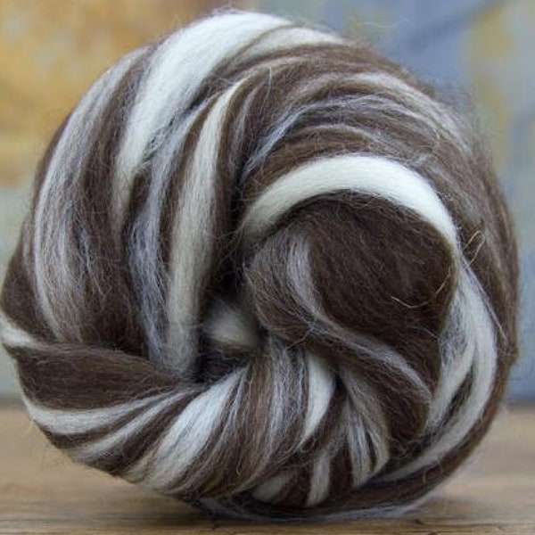 Natural Colored Corriedale Humbug Combed Top 4 Oz.