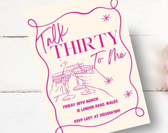 30th Birthday Invite | Digital Template | Fully Editable |Birthday Party Invite | Bright and Fun Party Invitation | Editable Colours & Words
