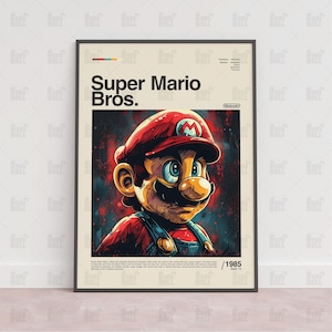 Super Mario Bros Poster, Spielzimmer Poster, Gaming Wandposter, Gaming Print Poster, Spiel Geschenk, Videospiele Poster, Gaming Wandkunst