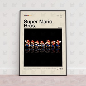 Super Mario Bros Poster, Spielzimmer Poster, Gaming Wandposter, Gaming Print Poster, Spiel Geschenk, Videospiele Poster, Gaming Wandkunst