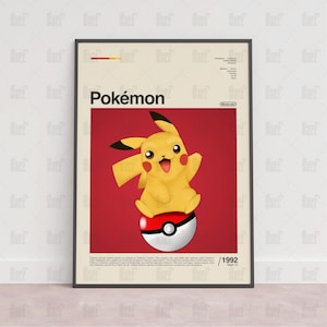 Póster de Pokémon, póster para sala de juegos, póster de pared de juegos, póster impreso de juegos, regalo de juegos, póster de videojuegos, decoración de pared de arte de juegos, arte de juegos