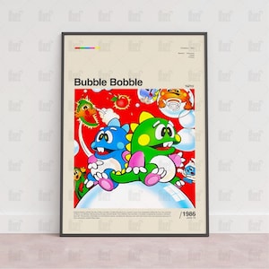 Bubble Bobble Poster, Gaming Room Poster, Gaming Wall Poster, Gaming Print Poster,Game Gift,Video Games Poster,Gaming