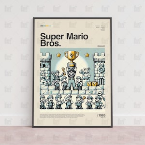 Super Mario Bros Poster, Spielzimmer Poster, Gaming Wandposter, Gaming Print Poster, Spiel Geschenk, Videospiele Poster, Gaming Wandkunst