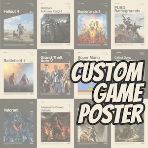 Póster de juego personalizado, póster de sala de juegos, póster de pared de juegos, póster impreso de juegos, regalo de juegos, póster de videojuegos, arte mural de juegos, juego personalizado