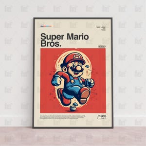 Super Mario Bros Poster, Spielzimmer Poster, Gaming Wandposter, Gaming Print Poster, Spiel Geschenk, Videospiele Poster, Gaming Wandkunst