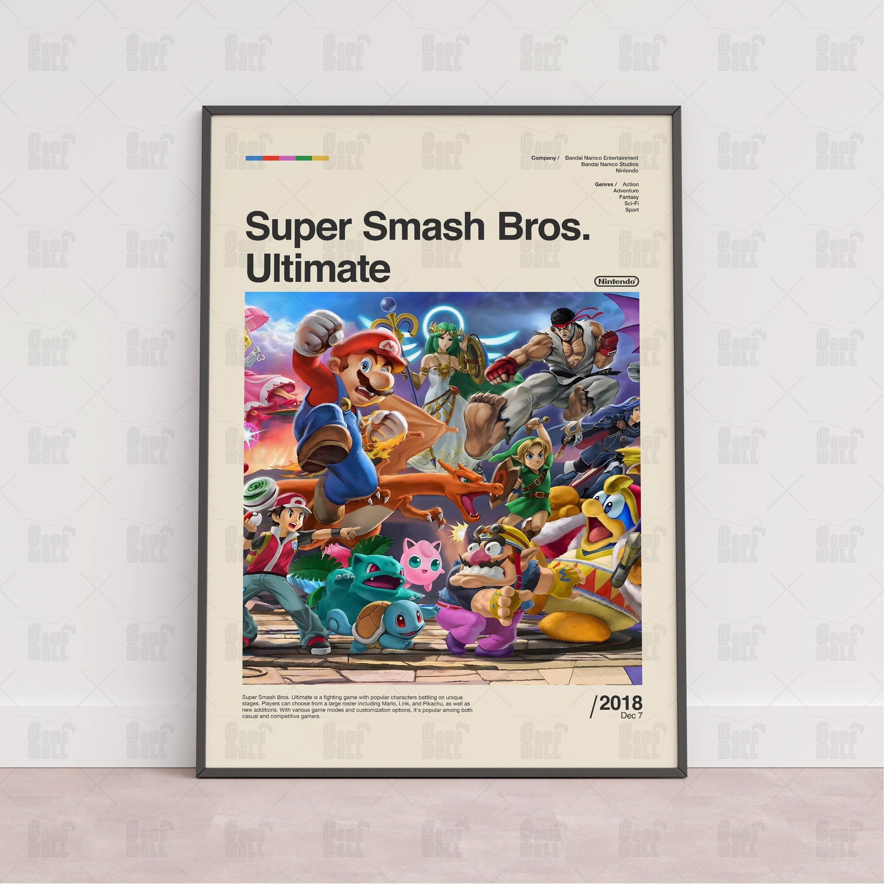 Discover Super Smash Bros. Ultimate Poster, Gaming Room Poster, Game Gift, Video Games Poster