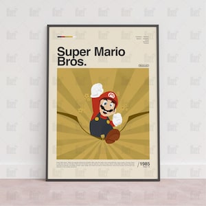 Super Mario Bros Poster, Spielzimmer Poster, Gaming Wandposter, Gaming Print Poster, Spiel Geschenk, Videospiele Poster, Gaming Wandkunst