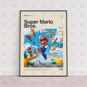 Super Mario Bros Poster, Spielzimmer Poster, Gaming Wandposter, Gaming Print Poster, Spiel Geschenk, Videospiele Poster, Gaming Wandkunst