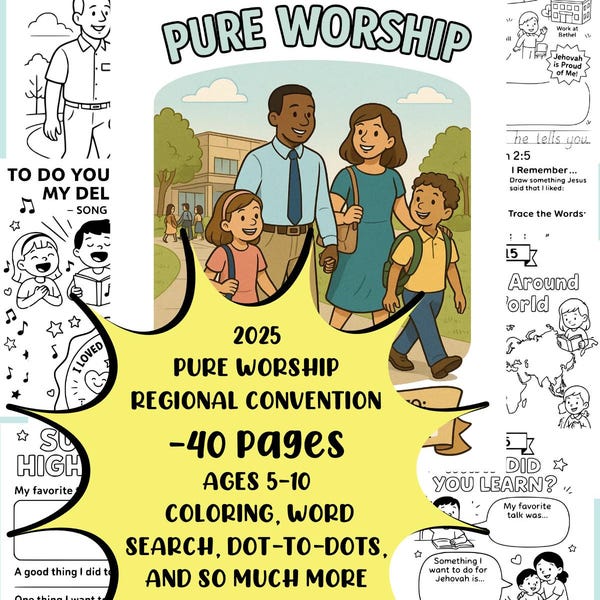 ADORAÇÃO PURA - Livro de colorir para crianças da Convenção Regional para impressão em PDF