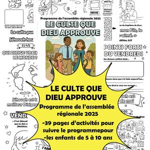 Le culte que Dieu approuve – Assemblée régionale 2025 – Cahier d’activités JW enfants 5-10 ans