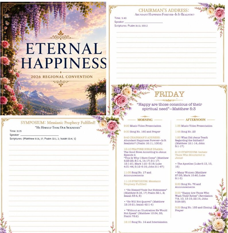 Printable Convention Program Eternal Happiness Convention Program | JW Regional Convention Notes ...