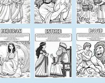 Reunião JW KIDS Personagens Bíblicos Atividade de Adoração em Família Livro de Colorir Jeová | JW para imprimir em PDF
