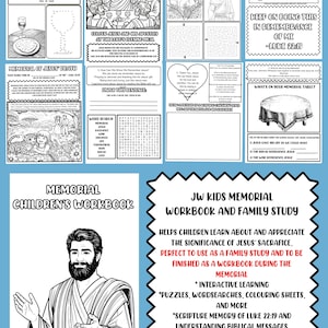 JW-werkboek voor gezinsaanbidding voor kinderen en gezinsstudie Jezus dood / gedenkteken