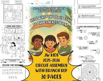 Hear What The Spirit Says To The Congregation | JW Circuit Assembly 2025 2026 with branch | Jehovah Witness Activity Book for Children PDF |