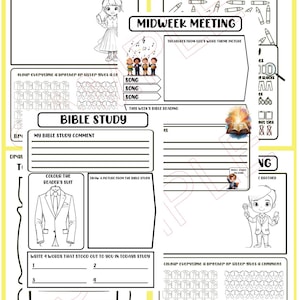 JW kids BUNDLE per Watchtower e CLM Meeting Workbook e colorazione per bambini