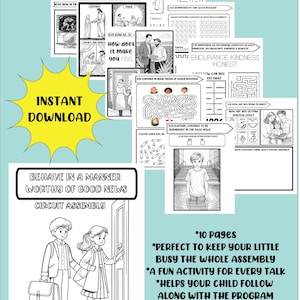 Comportarse de una manera digna de buenas noticias - Libro de trabajo de la asamblea infantil 2024-2025, actividades y hojas para colorear, JW Kids de 4 a 10 años, JW Kids PDF