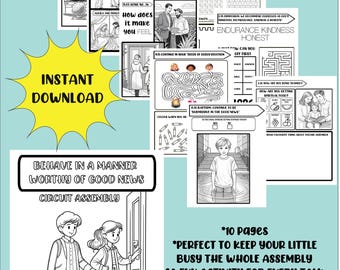 Behave in a Manner Worthy of Good News - kids assembly workbook 2024-2025 activities and coloring sheets jw kids 4-10 years JW KIDS PDF