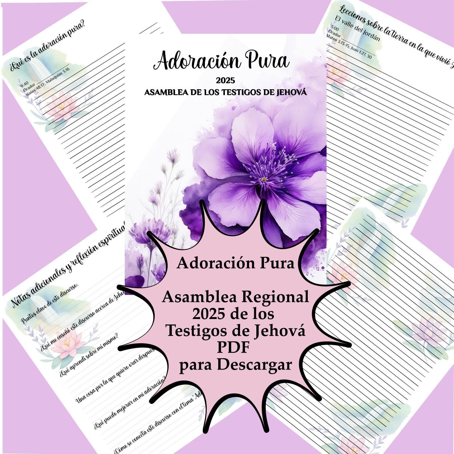 JW Adoración Pura | Cuaderno JW Asamblea 2025 PDF | Libro de Trabajo para Adultos | Diario Espiritual Testigos de Jehová