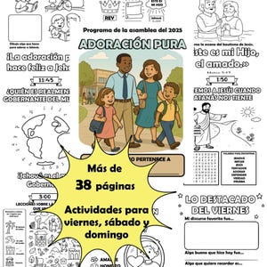 JW ADORACION PURA Adoración Asamblea Regional 2025 cuaderno de actividades para niños / Spanish Regional Convention Pure Worship jw kids