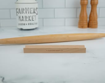 French Rolling Pin & Cradle: Rock Maple, 20" Tapered Design ~ Made in Maine, USA