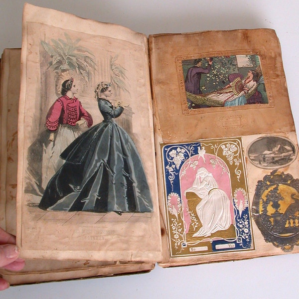 Rare 1859 Antique Scrapbook