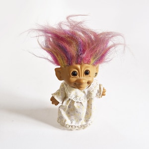 Bright of America Rainbow Troll with Earring - Vintage 1980s