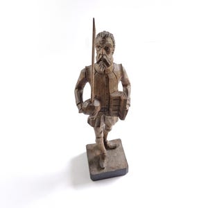 Vintage Wooden Don Quixote Sculpture by Ouro Artesania, Spain