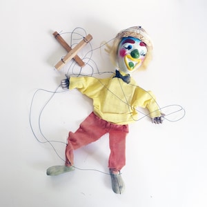 Vintage Mexican Marionette Clown Puppet