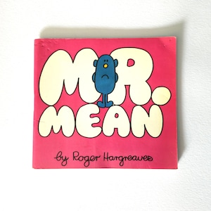 Mr. Mean - Copertina rosa - Errore di stampa - Libro vintage di Mr. Men