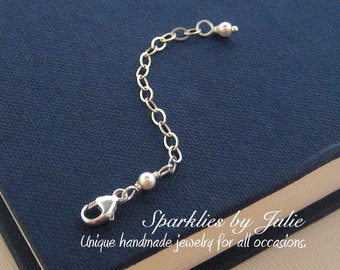 ADD ON - Jewelry Extender Chain - Two Inch Extender Chain Attached to a Lobster Clasp, Accented by Tiny Swarovski Pearl