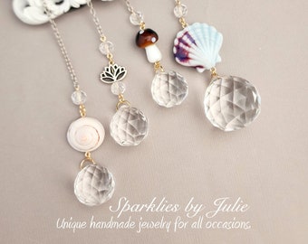 Nature Themed Suncatchers - Nature Inspired Suncatchers, Rainbow Makers, Sea Shells, Mushrooms, Lotus Flower