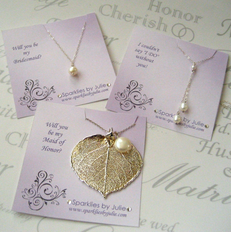 Thank You Bridesmaid Gift, Will You Be My Bridal Invitation with Necklace, Personalized Jewelry, Maid of Honor, Flower Girl, etc. image 5