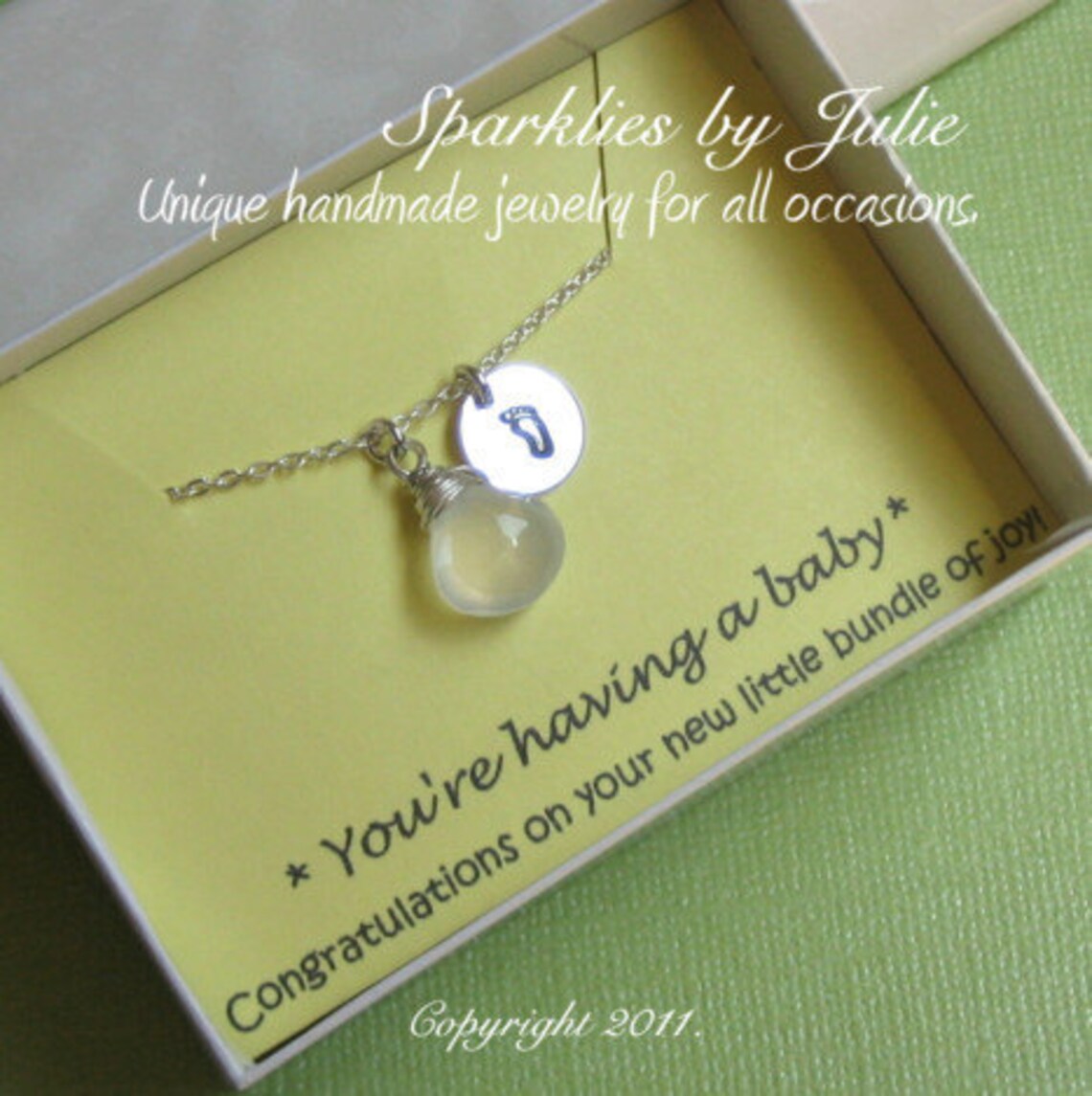 Baby Boy Necklace Wire wrapped Blue Chalcedony briolette Etsy