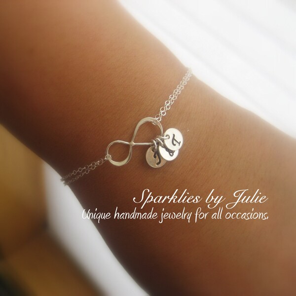 ADD ON a Tiny Hand Stamped INITIAL, Sterling Silver 7mm Circle Tab, Custom Charm, Personalize Your Jewelry