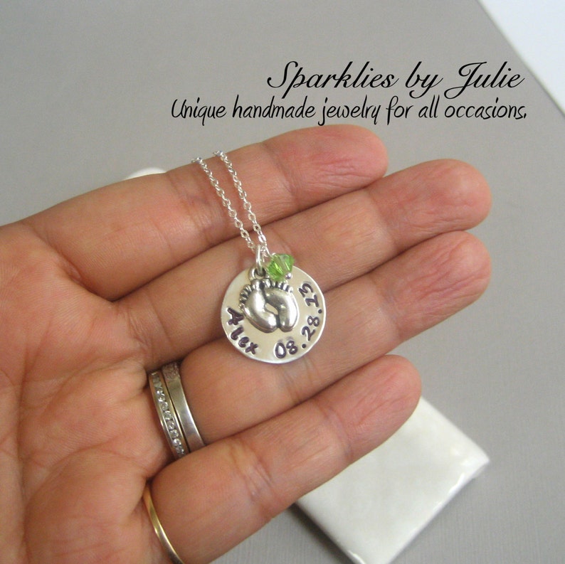 Pitter Patter Personalized handstamped sterling silver Etsy