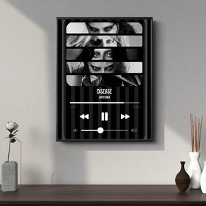 Cartel Disease Lady Gaga,Arte de pared impreso, Decoración del hogar, Cartel de pared digital.Descarga instantánea y lista para imprimir