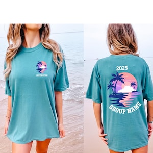 Custom Comfort Colors Family Vacation Shirt, Retro Beach Trip