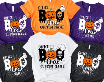 Office Boo Crew Halloween Shirt, Custom Staff Name or Role, Workplace Team Outfit
