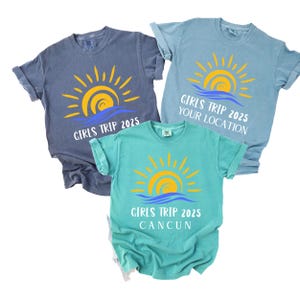 Comfort Colors Girls Trip 2025 Shirts, Personalized Girls Weekend Shirt, Besties Beach Vacation Shirt, Custom Girls Trip T-shirt