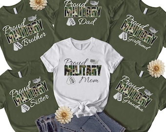 Personalized Military Family T-Shirt, Camo Dog Tag Design