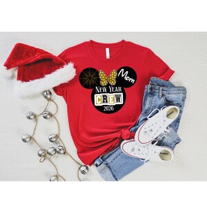 Camisetas familiares Disney de Año Nuevo 2026, camiseta de Mickey y Minnie a juego imagen 6